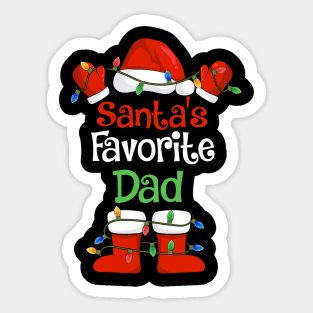 Santa's Favorite Dad Funny Christmas Pajamas Sticker